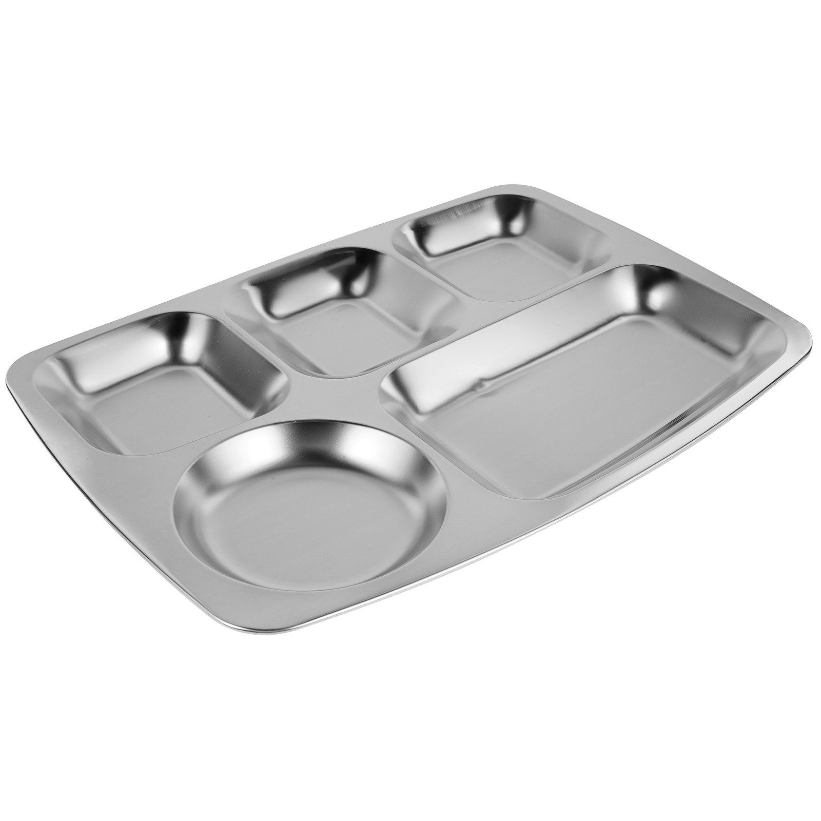 Nutrition & Fitness Class - Stainless Steel Divided Food Plate 5-Grid