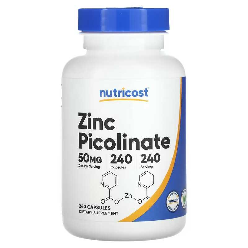 Zinc Picolinate 50 Mg 240 Tabl - Zinc Supplement 50Mg avaliação e preço