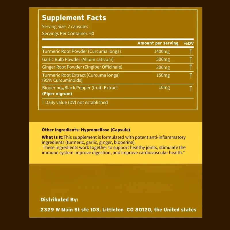 4-in-1 Turmeric Ginger Supplem - Turmeric Curcumin Capsule avaliação e preço
