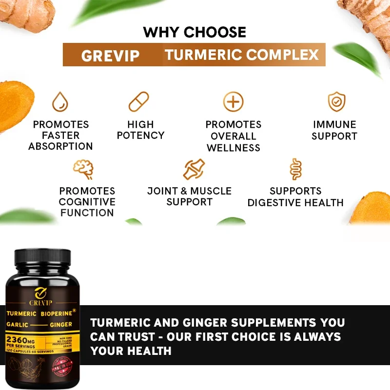 4-in-1 Turmeric Ginger Supplem - Turmeric Curcumin Capsule avaliação e preço
