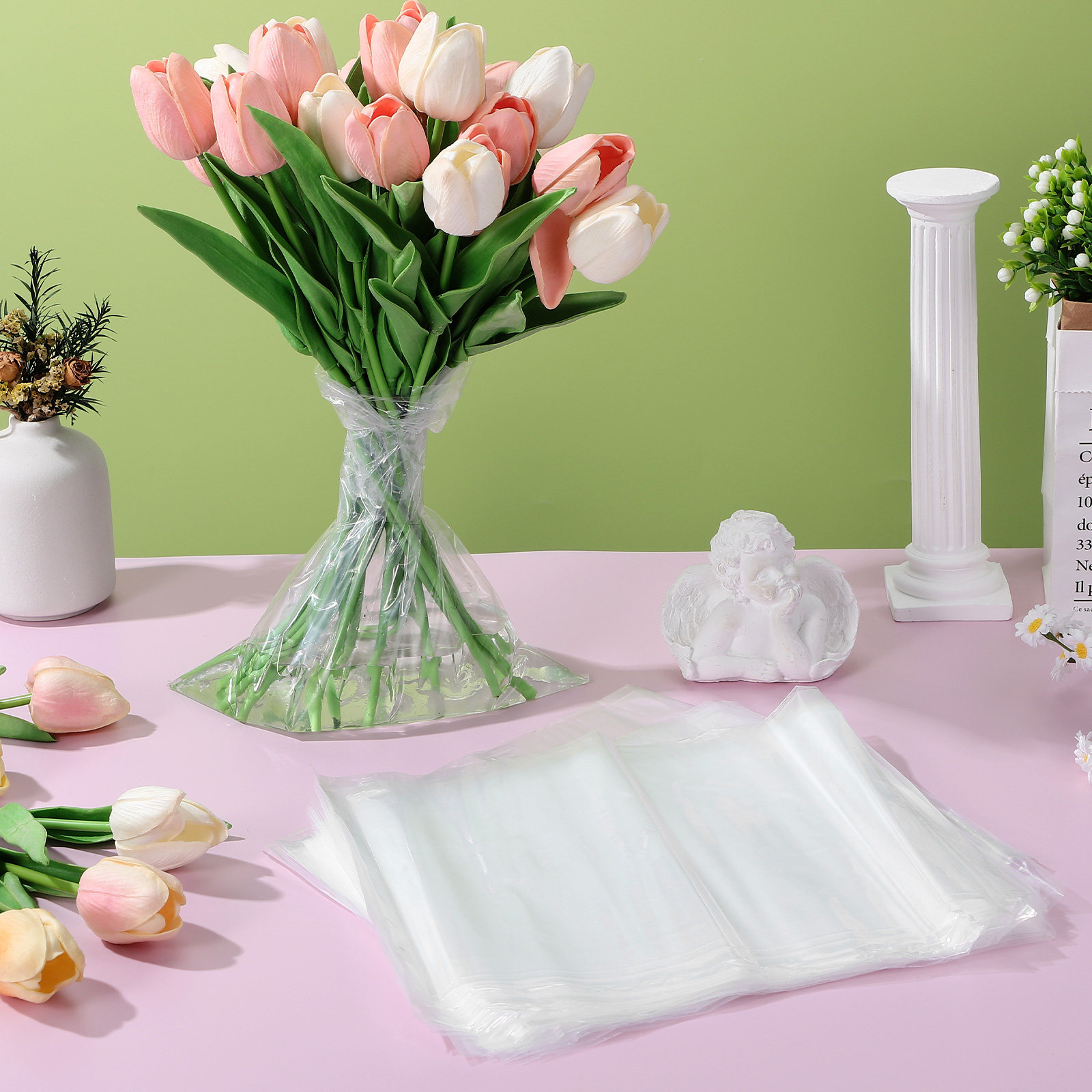50pcs Flower Bags Plastic Fres - Nutrition & Fitness Class avaliação e preço