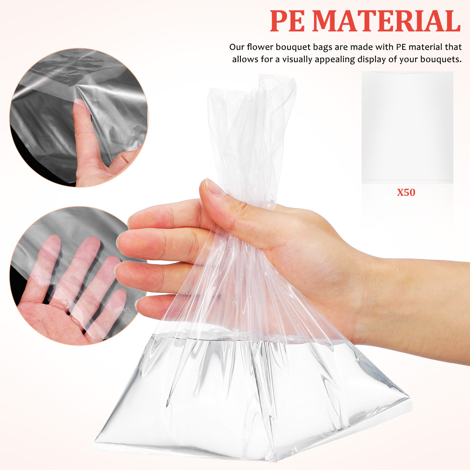50pcs Flower Bags Plastic Fres - Nutrition & Fitness Class avaliação e preço