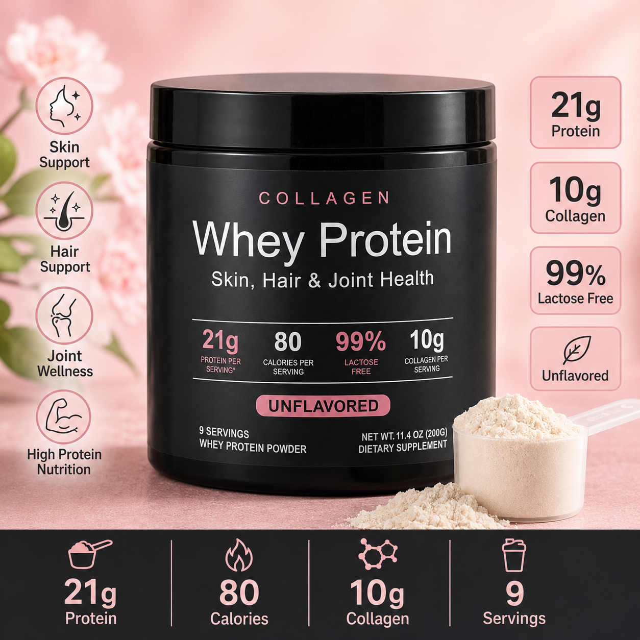 Collagen Whey Protein Powder 2 - Fitness With Nutrition avaliação e preço
