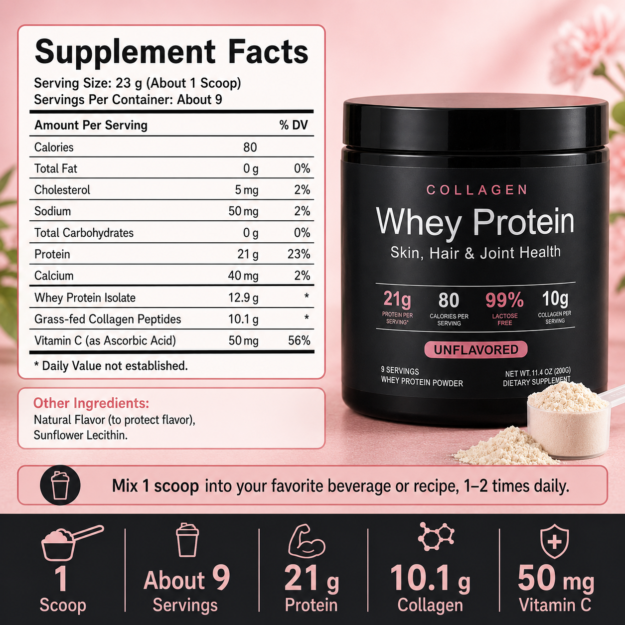 Collagen Whey Protein Powder 2 - Fitness With Nutrition avaliação e preço