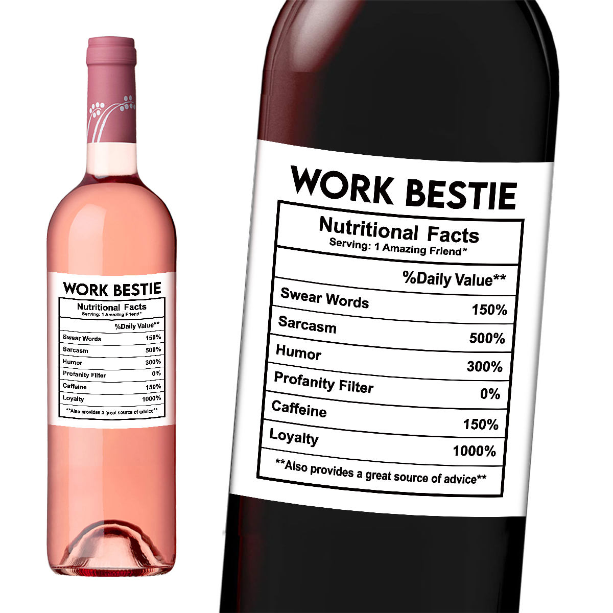 4pcs Funny Work Bestie Wine Bo - Nutrition & Fitness Class avaliação e preço