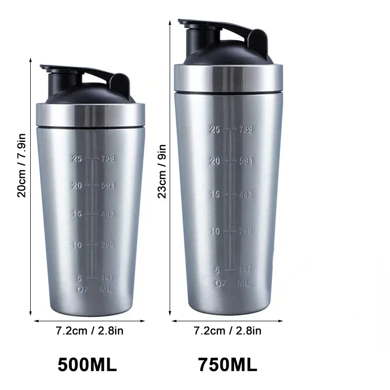 Stainless Steel Protein Shaker - Fitness With Nutrition avaliação e preço