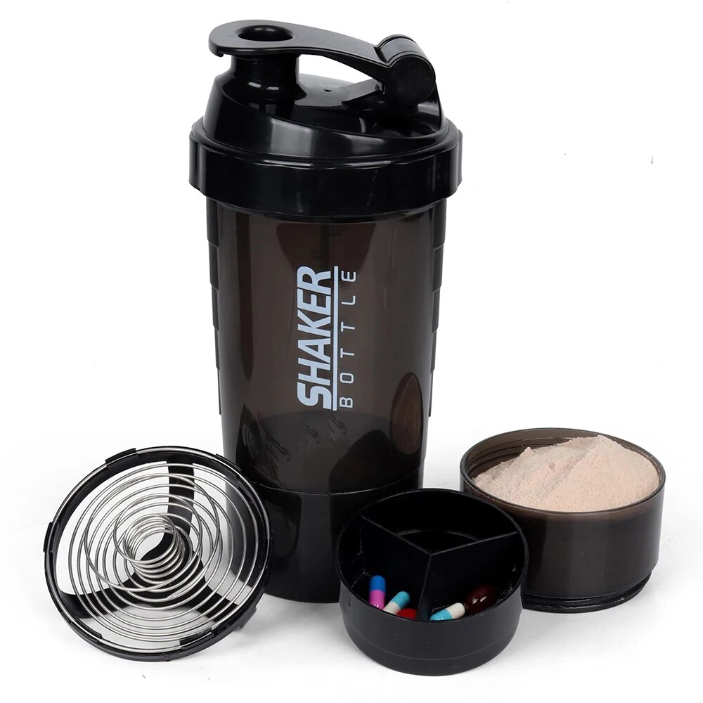 3 Layers Shaker Protein Bottle - Whey Protein Isolate avaliação e preço