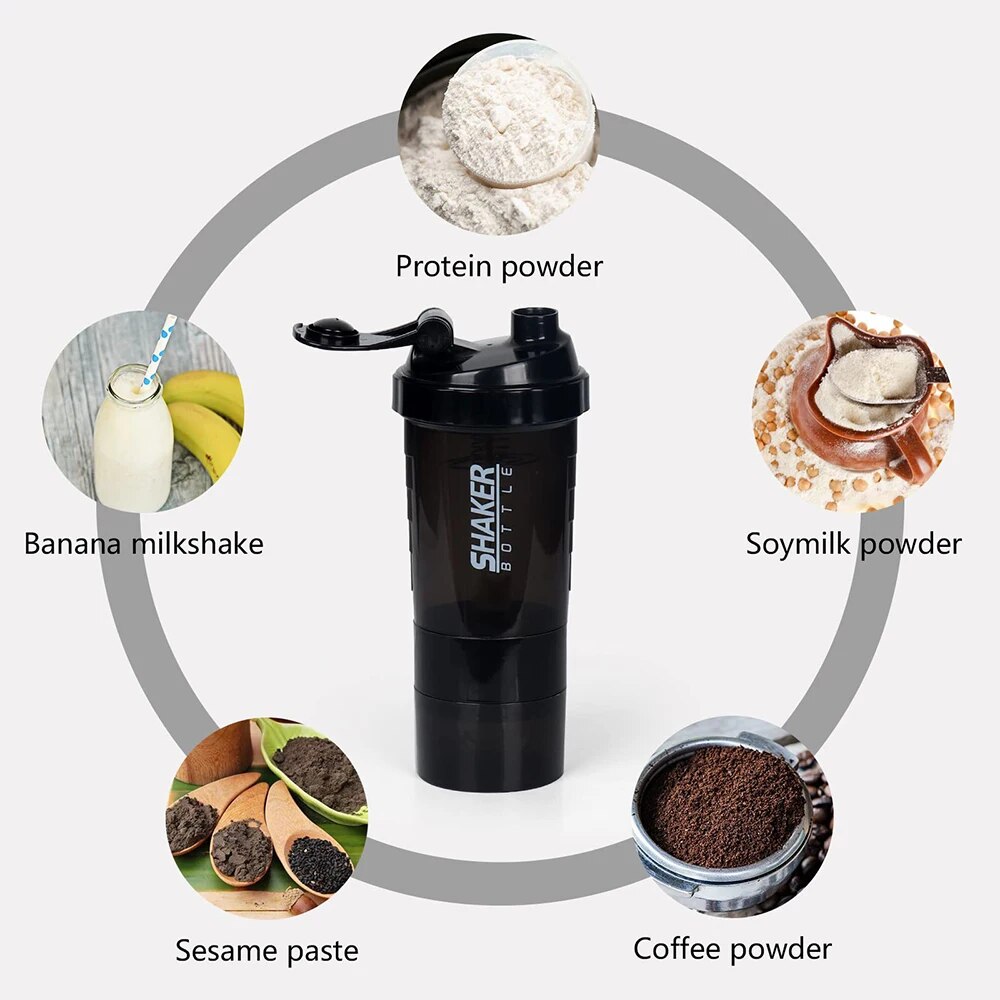 3 Layers Shaker Protein Bottle - Whey Protein Isolate avaliação e preço