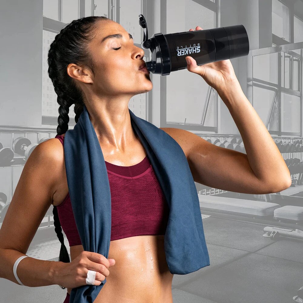 3 Layers Shaker Protein Bottle - Whey Protein Isolate avaliação e preço