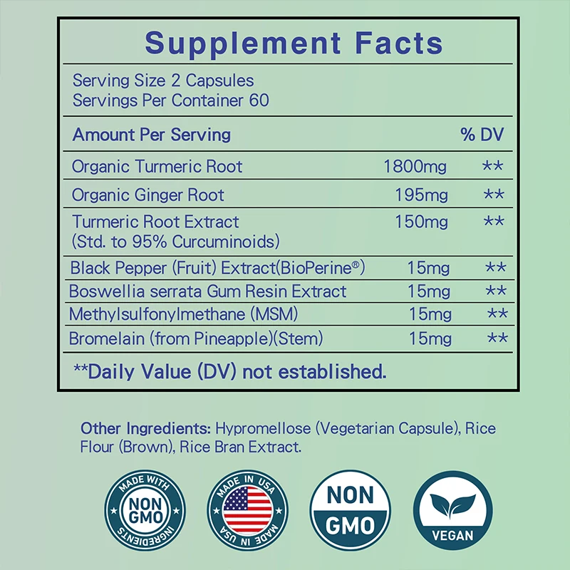 Turmeric Curcumin + Ginger Roo - Turmeric Curcumin Capsule avaliação e preço