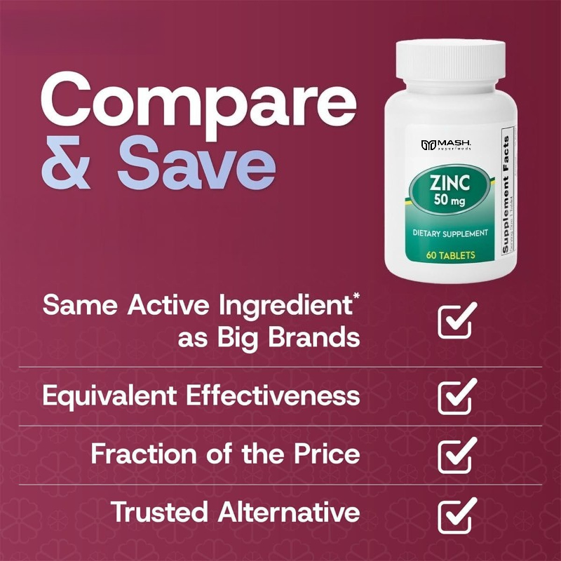 Zinc MG50 | Cleaning Label 50M - Zinc Supplement 50Mg avaliação e preço