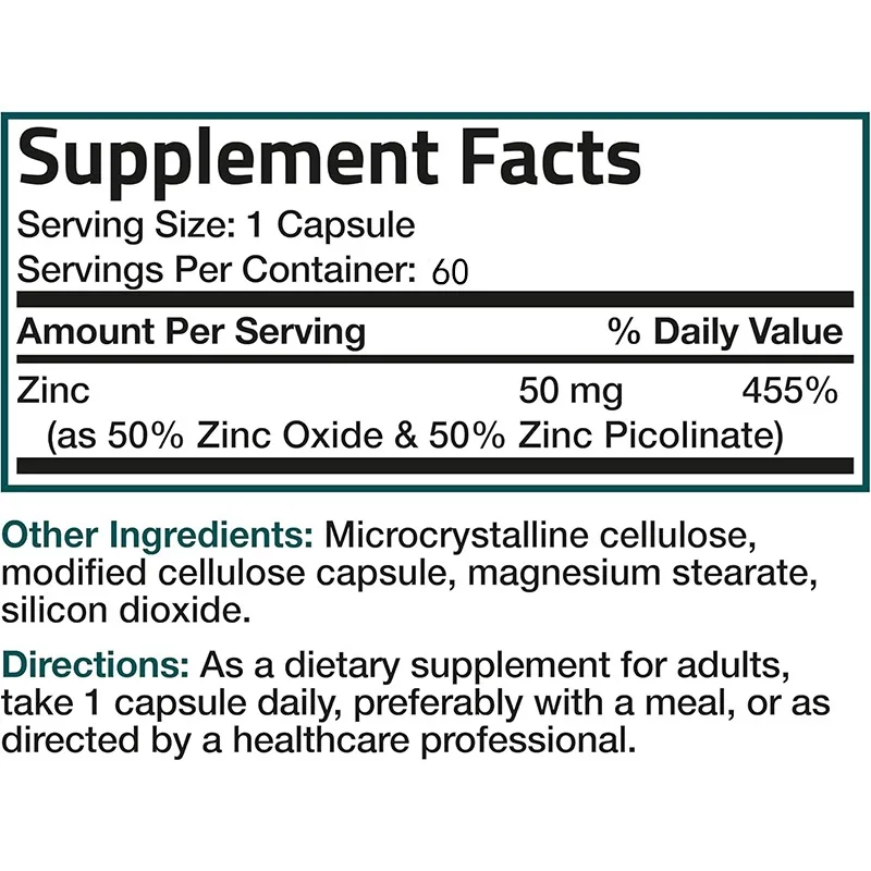Zinc 50mg Complex High-perform - Zinc Supplement 50Mg avaliação e preço