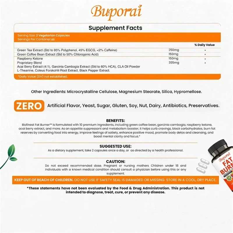 Fat Burner Capsules - Promotes - Green Tea Extract Fat avaliação e preço